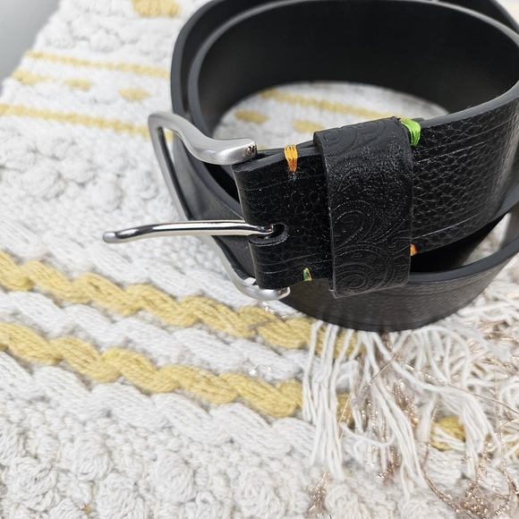 Robert Graham Simulated Leather Black Belt Size 40 - Picture 2 of 5